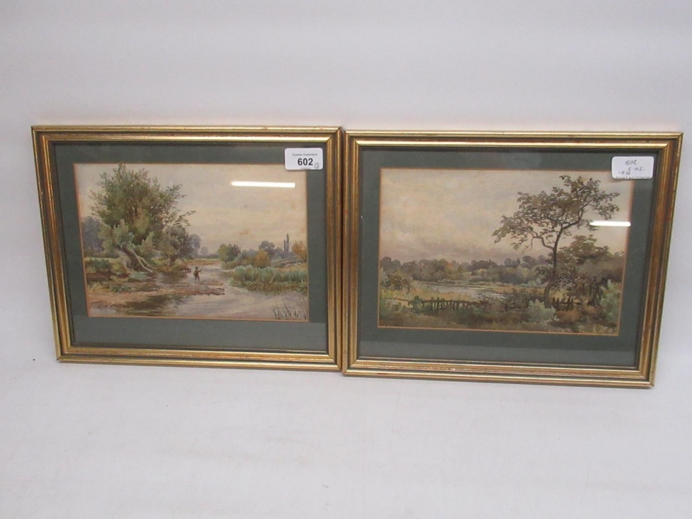 W Wilde pair of early C19th watercolours depicting riverside scenes one with angla W24cm X H16cm