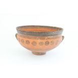 Cypriot Cypro-Archaic period terracotta skyphos, black border with concentric circle decoration,