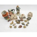 Collection of Wade Whimsies, 3 Lilliput Lane small cottages, 2 character jugs, etc.