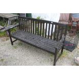Wooden garden bench with elevating middle section, drinks table 17.5inch by 16.5inch