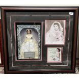 Framed Elizabeth Taylor signed 'Father of the Bride' doll montage, 74cm x 67.5cm, with Certificate