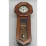 C20th Regulator A, 31 day drop dial type wall clock in stained mahogany case, 31 day movement