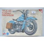 Factory sealed Esci 1/9 scale Harley Davidson WLA-45 plastic model motorbike kit (item no 6002)