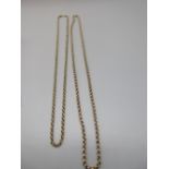 Yellow metal belcher chain necklace, the clasp stamped 9c and the chain with applied 9c stamp, L46.