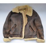 Wallace Sacks fleece lined leather bomber jacket, excellent little worn condition, size XL