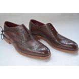 Pair of Loake men's brown leather leather Fearnley Brogues, size 8. No box, signs of light use,