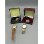 Smiths Mercury gold plated hand wound wristwatch with date, rotary hand wound wristwatch, Rotary