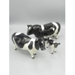 Beswick Friesian bull H12cm, Beswick Friesian Cow H12cm Model No 1362A (CH.Claybury Leegwater) and