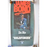 Dr No/Goldfinger combo video release poster by Magnetic video corporation (1981), 18"x36". Thick
