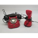 Frazer Hines Collection - Red refurbished by General Dare telephone and another red telephone