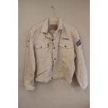 Rolling Stones Urban Jungle tour cream Denim European road crew jacket, Eriksberg/Gothenburg