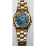 Ladies Tissot quartz wristwatch with signed with black opal dial, gold plated case with snap on
