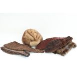 Mink fur hat with three fur stoles