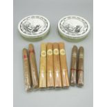 Frazer Hines Collection - Four Alvaro Cedros cigars, 2 Farias Centenario cigars, 2 Swisher & Son