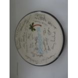 Crissy Rock Collection - Benidorm TV Show cast circular pottery plate signed by Crissy Rock, Tim