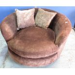 Frazer Hines Collection - Modern brown tub style chair, W127cm