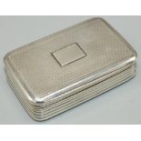 George III hallmarked silver large rectangular vinaigrette, hinged cover with vacant cartouche on an