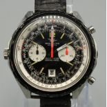 Breitling Navitimer Chrono-Matic stainless steel automatic wristwatch with date, signed black dial