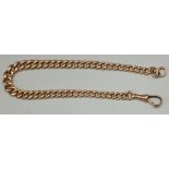 9ct yellow gold tapered chain link bracelet with dog clip clasp, stamped 375, L23cm, 18.7g