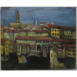 After James Lawrence Isherwood (1917-1989); 'Pont Vecchio Florence' oil on board, signed, inscribed
