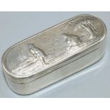 George III hallmarked silver rounded rectangular table snuff box, all over engine turned, hinged lid