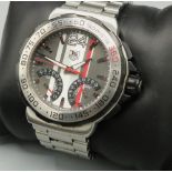 Tag Heuer Calibre S quartz 1/100th chronograph wristwatch, signed dial with subsiduary dials,