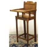 Bob Wrenman Hunter of Thirsk- a Childs high chair, with fielded panel back, solid seat and removable