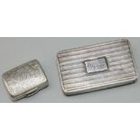 Victorian hallmarked silver rectangular vinaigrette all over reed banded, hinged lid engraved 'Dora'