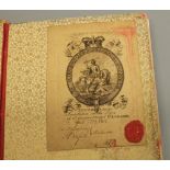 Victorian Birthday book for Ethel M. Austin dated 1890, utilized as a scrap book, containing various