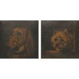 English School (C20th) After Landseer; 'Dignity and Impudence' portrait studies of the Bloodhound