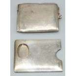 George V hallmarked silver rectangular calling card case by Grey & Co Chester 1910, H7cm and an