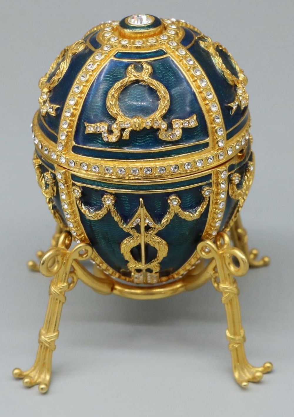 Faberge Reproduction Collection 'Imperial Rosebud Egg' with rosebud containing a miniature egg