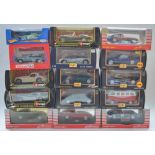 Collection of 15 1/24 scale diecast model cars, various manufacturers to include Hotwheels,