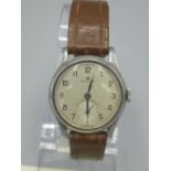 1950's presentation Rolex stainless steel hand wound wristwatch, signed silvered dial with applied