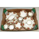 Royal Albert Old Country Roses dinner and tea ware, comprising sauce boat and stand, six rimmed