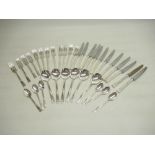 Set of Smith Seymour EPNS cutlery, handles decorated with roses, 36pcs