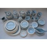 Wedgwood embossed Queen's Ware tea/coffee set (damage to one spout, see photos), Wedgwood Summer Sky