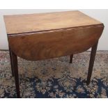 C19th mahogany Pembroke table, with two fall leaves and end drawer, on square supports, W92cm