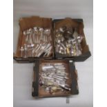 Collection of EPNS and stainless cutlery incl. sets of fish eaters, fruit spoons and forks,