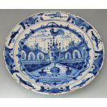 Dom Joly Collection - Chinese porcelain tin glazed circular plate, decorated in blue and white