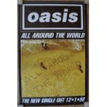Four original Oasis music posters (single release) to include All Around The World, Stand By Me