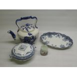 Whieldon Ware tureen with lid, Bishop & Stonier Cornwall plate, large Staffordshire Ironstone