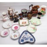 Collection of various plates, jugs, vases, etc. inc. Carlton Ware, Grimwades, etc. (2 boxes)