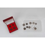 Ed VII. 1902 complete Maundy coin set in later fitted box, together with a selection of loose