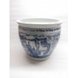 Large Chinese blue and white jardinière, H40.6cm