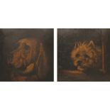 English School (C20th) After Landseer; 'Dignity and Impudence' portrait studies of the Bloodhound