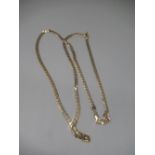 9ct yellow gold flat curb link necklace, stamped 375, L77cm, 20.0g