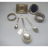 Geo.V hallmarked Sterling silver spoon by A & J Zimmerman Birmingham, 1919, two hallmarked silver