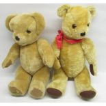 Merrythought Golden plush teddy bear and another golden plush teddy bear (2)