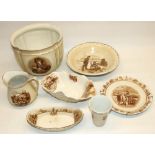 Collection of Grimwades 'Bruce Bairnsfather' WWI commemorative pottery comprising a jardiniere